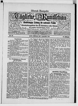 Tägliche Rundschau vom 02.09.1908