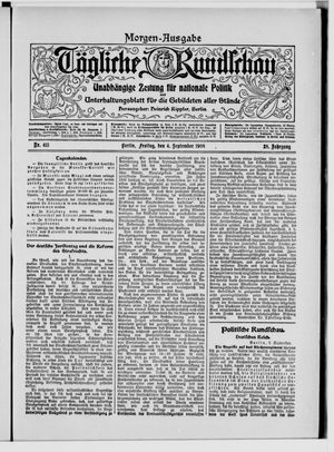Tägliche Rundschau vom 04.09.1908