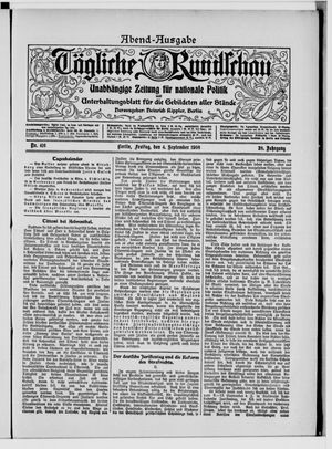 Tägliche Rundschau vom 04.09.1908