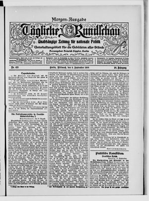 Tägliche Rundschau vom 09.09.1908