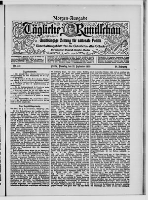 Tägliche Rundschau vom 22.09.1908
