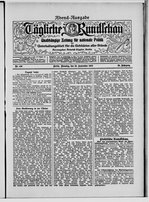 Tägliche Rundschau vom 22.09.1908