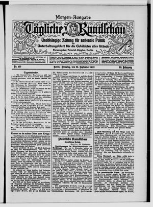 Tägliche Rundschau on Sep 29, 1908