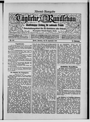 Tägliche Rundschau on Sep 29, 1908