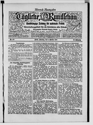 Tägliche Rundschau vom 06.10.1908