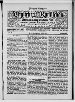 Tägliche Rundschau vom 09.10.1908