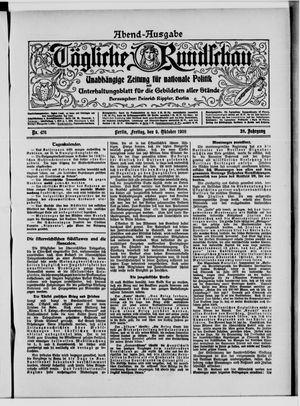 Tägliche Rundschau vom 09.10.1908