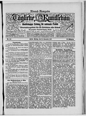 Tägliche Rundschau vom 23.11.1908