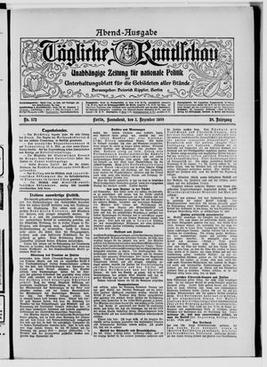 Tägliche Rundschau vom 05.12.1908