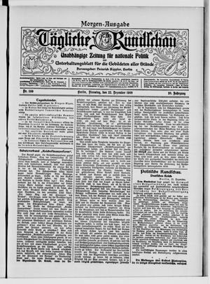 Tägliche Rundschau vom 22.12.1908