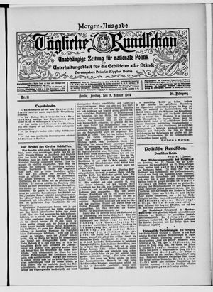 Tägliche Rundschau vom 08.01.1909