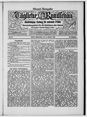 Tägliche Rundschau vom 18.02.1909