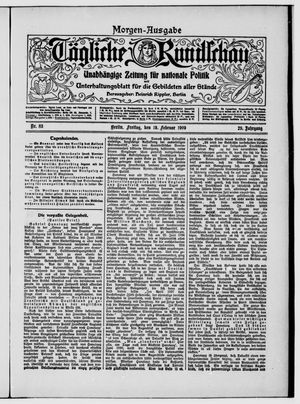 Tägliche Rundschau vom 19.02.1909