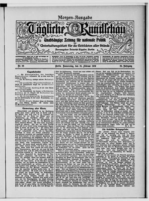 Tägliche Rundschau on Feb 25, 1909