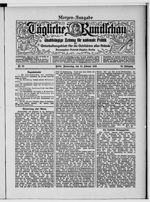 Tägliche Rundschau vom 25.02.1909