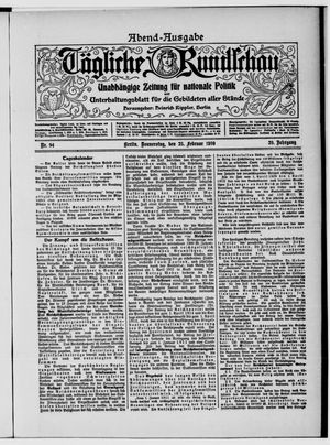 Tägliche Rundschau vom 25.02.1909