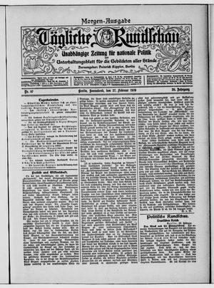 Tägliche Rundschau vom 27.02.1909