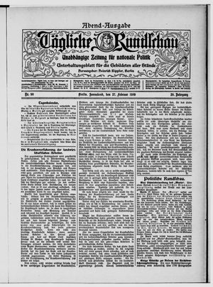 Tägliche Rundschau vom 27.02.1909