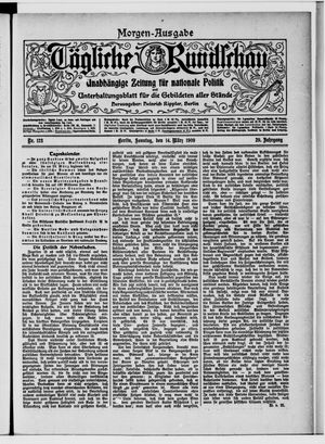 Tägliche Rundschau vom 14.03.1909