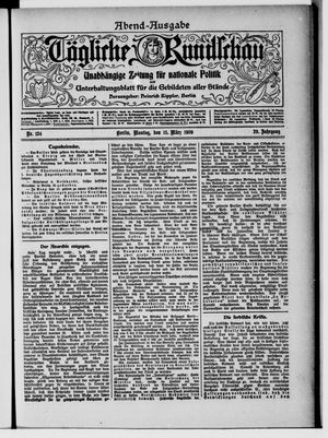 Tägliche Rundschau vom 15.03.1909