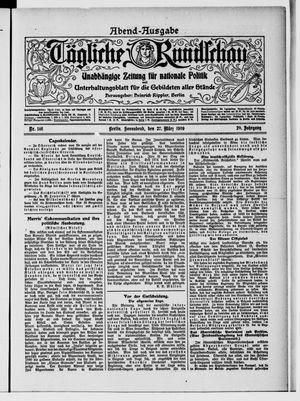 Tägliche Rundschau vom 27.03.1909