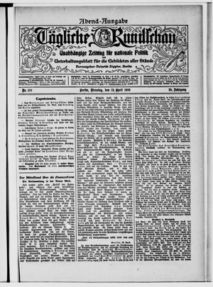Tägliche Rundschau vom 13.04.1909