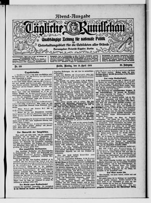 Tägliche Rundschau vom 19.04.1909