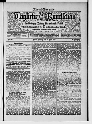 Tägliche Rundschau vom 20.04.1909