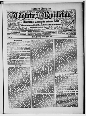 Tägliche Rundschau vom 25.04.1909