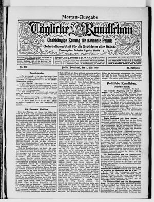 Tägliche Rundschau vom 01.05.1909