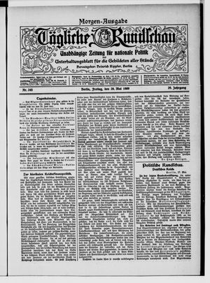 Tägliche Rundschau vom 28.05.1909