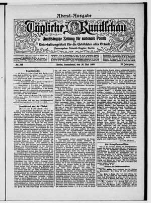 Tägliche Rundschau vom 29.05.1909