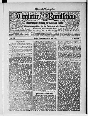 Tägliche Rundschau vom 03.06.1909
