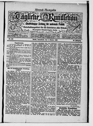 Tägliche Rundschau vom 02.10.1909