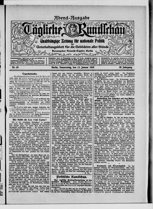 Tägliche Rundschau on Jan 13, 1910