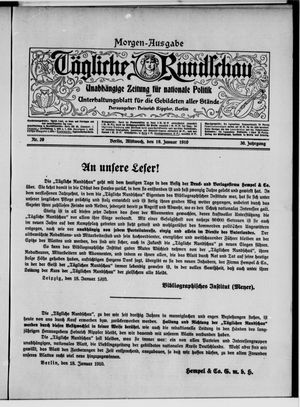 Tägliche Rundschau vom 19.01.1910