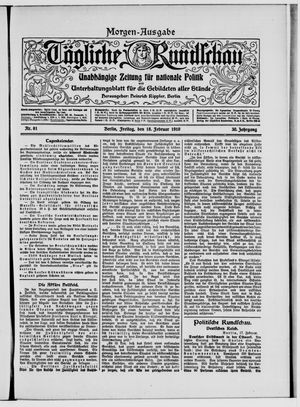 Tägliche Rundschau vom 18.02.1910