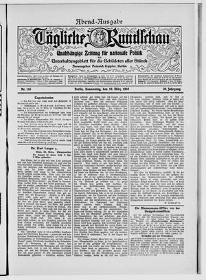 Tägliche Rundschau on Mar 10, 1910