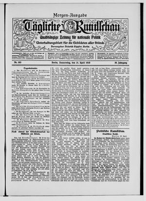 Tägliche Rundschau on Apr 21, 1910