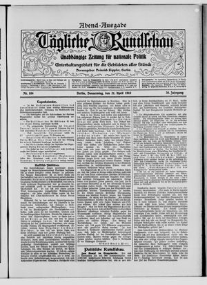 Tägliche Rundschau on Apr 21, 1910