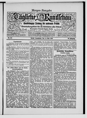 Tägliche Rundschau vom 14.05.1910