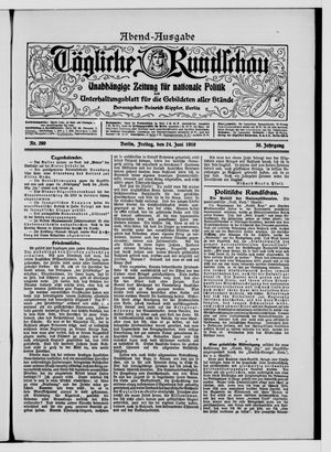 Tägliche Rundschau vom 24.06.1910