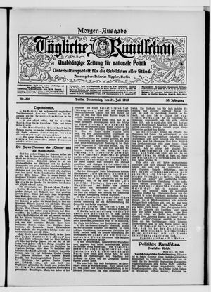 Tägliche Rundschau vom 21.07.1910