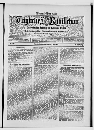 Tägliche Rundschau vom 21.07.1910