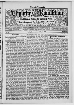 Tägliche Rundschau vom 04.08.1910
