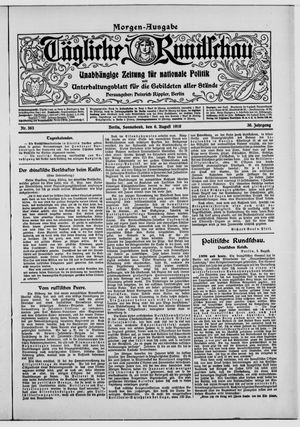 Tägliche Rundschau vom 06.08.1910
