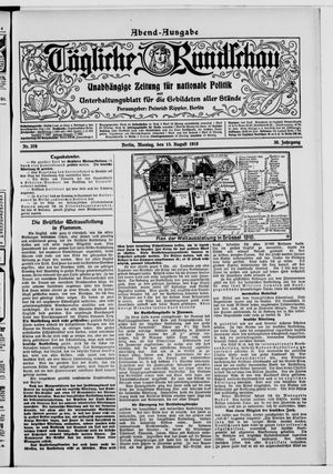 Tägliche Rundschau vom 15.08.1910