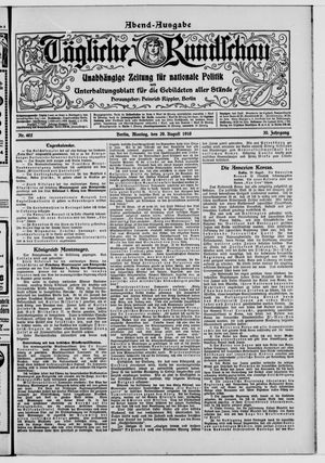 Tägliche Rundschau vom 29.08.1910