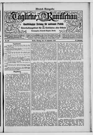 Tägliche Rundschau vom 19.09.1910