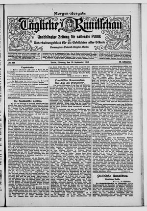 Tägliche Rundschau vom 20.09.1910